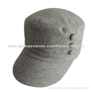 Sample Military Hat with Three Button Trims